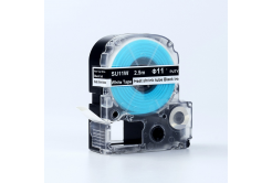 Epson LK-6WBA11 / SU11W, 11mm x 2,5m, черен печат / бял фон, свиваема лента, съвместима