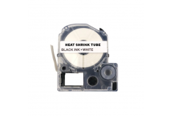 Epson LK-4WBA7 / SU7W, 7mm x 2,5m, черен печат / бял фон, свиваема лента, съвместима