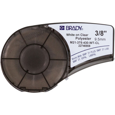 Brady M21-375-430-WT-CL / 139748, полиестерна лента, 9.53 mm x 6.40 m