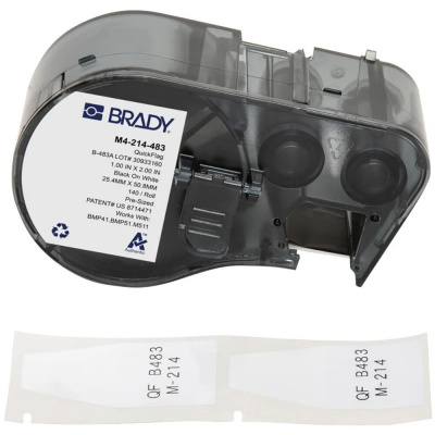 Brady M4-214-483 / 170965, 25.40 mm, Polyester, черно копиране / бял фон