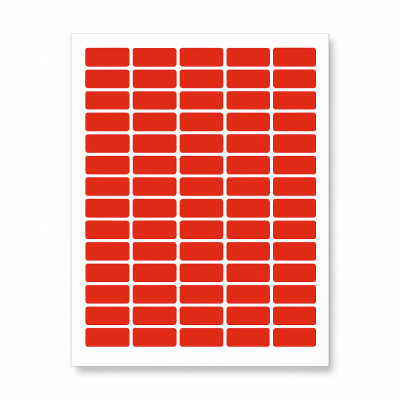 Самозалепващи етикети 38 x 21,2 mm, 65 етикети A4, 20 чаршафи, червени