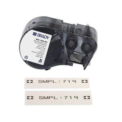 Brady M5C-1500-403 / 170858, 38.10 mm x 7.62 m, Хартия, черен печат / бял фон
