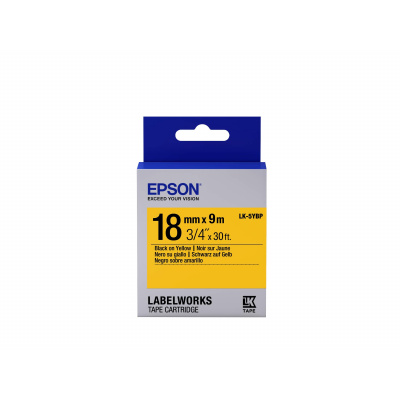 Epson LabelWorks LK-5YBP C53S655003 18мм x 9м, черно копиране / пастелно жълт фон, оригинален лента