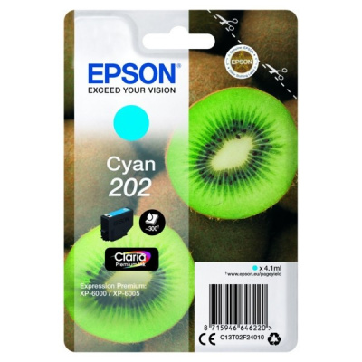 Epson 202 T02F24010 циан (cyan) оригинална касета