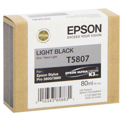 Epson T5807 светло черен (light black) оригинална касета