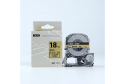 Epson LK-SM18ZW, 18mm x 9m, черен печат / златна основа, съвместима лента