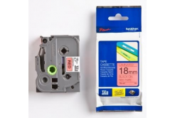 Brother TZ-441 / TZe-441, 18mm x 8m, черен печат / червен фон, оригинална лента