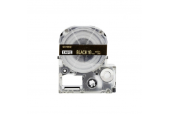 Epson LC-SC18KZ, 18mm x 8m, златен печат / черен фон, съвместима лента