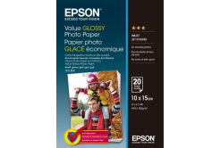 Epson Value Glossy Photo Paper C13S400037, 183 г/м2, 10x15см, 20 бр., лъскав, бял, фотографска хартия