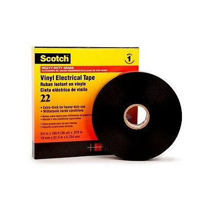 3M 22 Scotch Изолационна PVC лента, черна, 38 mm x 33 m