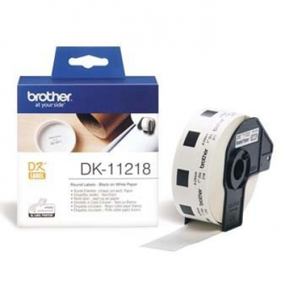 Brother DK-11218, 24mm, хартиени етикети, кръгли, 1000 етикети