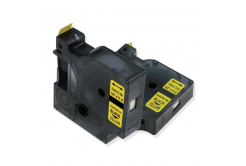 Съвместима лента с Dymo 18490 / S0718080, 12mm x 3, 5m черен печат / жълт фон, найлон флексибилен