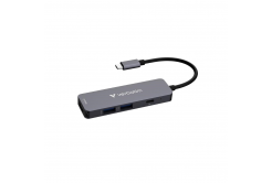 VERBATIM Докинг станция USB-C, 4v1, HDMI, USB-C PD, USB 3.0, USB 2.0, сив