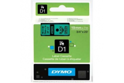 Dymo D1 45809, S0720890, 19mm x 7m, черен печат/зелен фон, оригинална лента