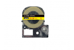 Epson LC-SC6YR, 6mm x 8m, червен печат / жълт фон, съвместима лента