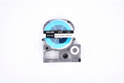 Epson LK-4WBA3 / SU35W, 3mm x 2,5m, черен печат / бял фон, свиваема лента, съвместима