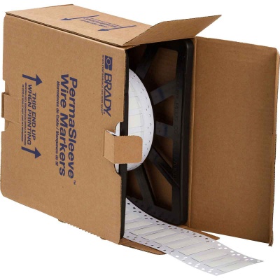 Brady LSZH-375-2-WT / 141242, етикети, THT Low Smoke Halogen Free Permasleeve Wire Marking Sleeves, 50.80 mm x 16.40 mm