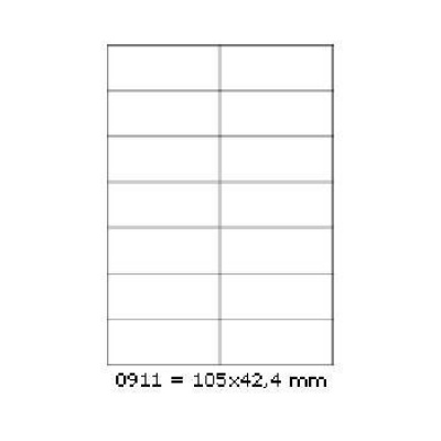 Самозалепващи етикети 105 x 42,4 mm, 14 етикети A4, 100 листа
