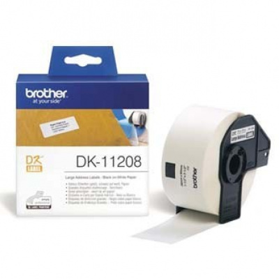 Brother DK-11208, 38mm x 90mm, хартиени етикети, 400 етикети