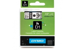 Dymo D1 45010, S0720500, 12mm x 7m черен печат / прозрачен фон, оригинална лента