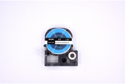 Epson LK-4WBA5 / SU5W, 5mm x 2,5m, черен печат / бял фон, свиваема лента, съвместима