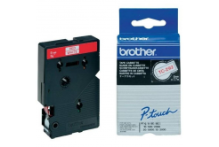 Brother TC-292, 9mm x 7,7m, червен печат / бял фон, оригинална лента