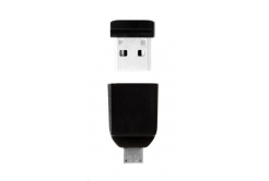 VERBATIM Flash Disk 32GB Store 'n' Stay Nano + micro USB OTG адаптор, USB 2.0, черен