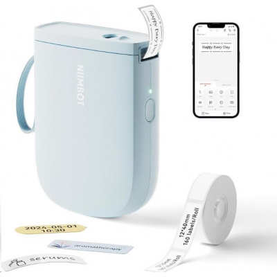 Niimbot D11-H Smart 1AA57331612, етикетираща машина, Синьо + ролка с етикети