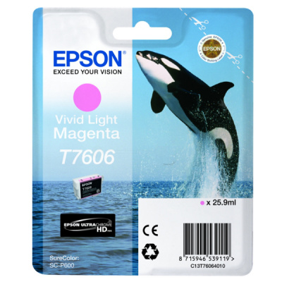 Epson T7606 C13T76064N10 светло пурпурно (vivid light magenta) оригинална касета