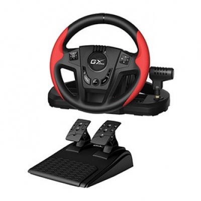 Волан Genius GX Gaming SpeedMaster, Волан с педали и скоростен лост, 13бутони, USB, червено и черно