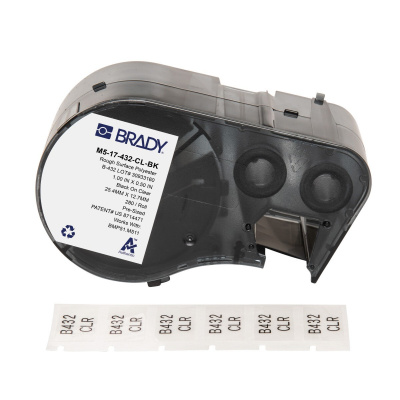 Brady M5-17-432-CL-BK / 170873, 25.40 mm, Polyester, черно копиране / прозрачна основа