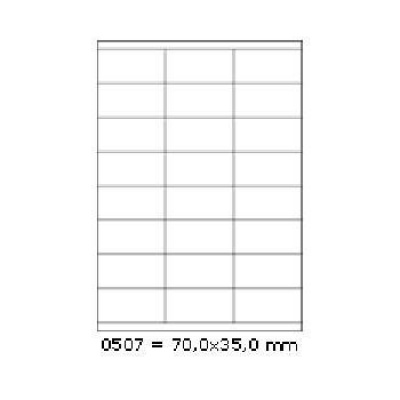 Самозалепващи етикети 70 x 35 mm, 24 етикети A4, 100 листа
