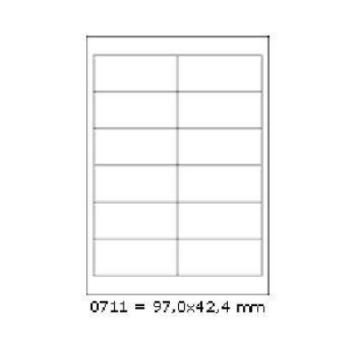 Самозалепващи етикети 97 x 42,4 mm, 12 етикети A4, 100 листа