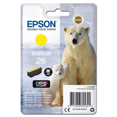 Epson T26144012, T261440 жълт (yellow) оригинална касета