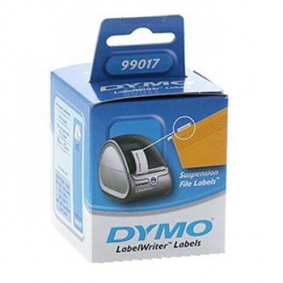 Dymo 99017, S0722460, 12мм x 50мм, бели, 220 бр, хартиени етикети за висящи папки,