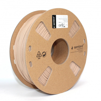 Gembird 3DP-PLA-WD-01-NAT, 3D филамент, PLA, 1,75mm, 1000g, Натурално дърво (Natural)