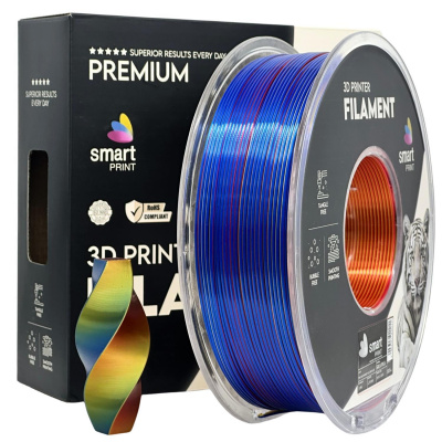 Smart Print FG-S107-E1, 3D филамент, PLA Silk, 1,75mm, 1000g, Tri Color, Многоцветен (Red, Yellow, Blue)