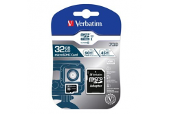Verbatim 47041 Micro Secure Digital Card Pro U3, паметна карта, микро SDHC, 32GB, UHS-I U3 (Клас 10), V30, с адаптер