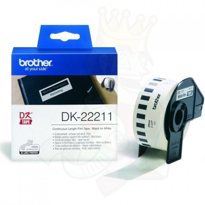 Brother DK-22211, 29mm x 15,24m, с покритие от фолио, оригинална непрекъсната ролка