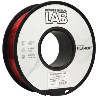 Professional Lab FG-P200-E1, 3D филамент, PETG, 1,75mm, 1000g, Прозрачно червен (Transparent red)