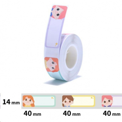 Niimbot A2A28038805, 14x40mm, 155 бр, Принцеси, самозалепващи се етикети