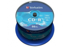 VERBATIM CD-R(50-Pack)Шпиндел/Допълнителна защита/DL/52x/700MB