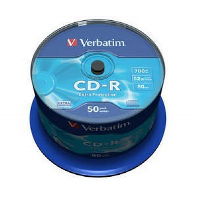 VERBATIM CD-R(50-Pack)Шпиндел/Допълнителна защита/DL/52x/700MB