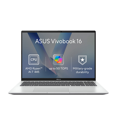 ASUS Vivobook 16/M1607GA-MB036W/AI7-445/16"/WUXGA/32GB/512GB/AMD int/W11H/Сребрист/2R