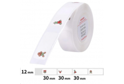 Niimbot A2A88988601, 12x30mm, 210 бр, Коледа, самозалепващи се етикети