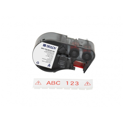 Brady M4C-750-595-WT-RD / 170831, 19.05 mm x 7.62 m, Винил, червен печат / бял фон