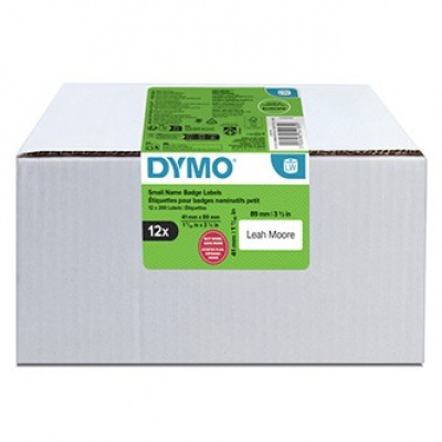 Dymo 2234183, 89mm x 41mm, на етикети за имена, сменяеми бялото оригинални хартиени етикети, 12 x 300 компютри