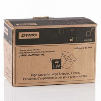 Dymo S0947420, 102мм x 59мм, 2x575 бр, бели, големи етикети от хартия с голям капацитет за транспортиране