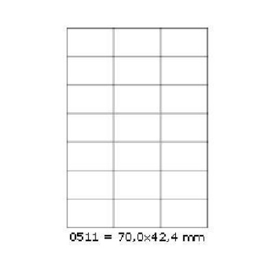 Самозалепващи етикети 70 x 42,4 mm, 21 етикети A4, 100 листа