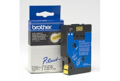 Brother TC-601, 12mm x 7,7m, черен печат / жълт фон, оригинална лента